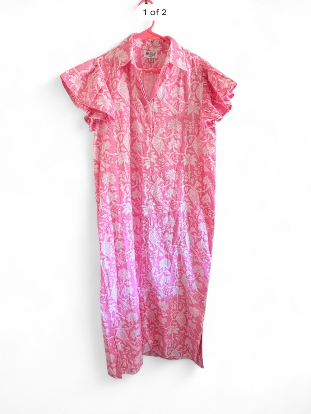 Pink Floral Sleep Caftan - Lightweight Women’s Nightdress
